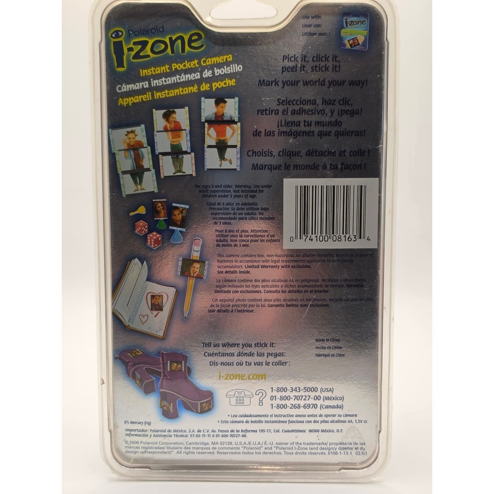 Polaroid i-Zone Instant Pocket Camera Silver Vintage 2001 New Sealed 0108-1-13-1 - Picture 2 of 5